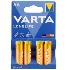 Батарея Varta Longlife LR6 Alkaline AA (4шт) блистер