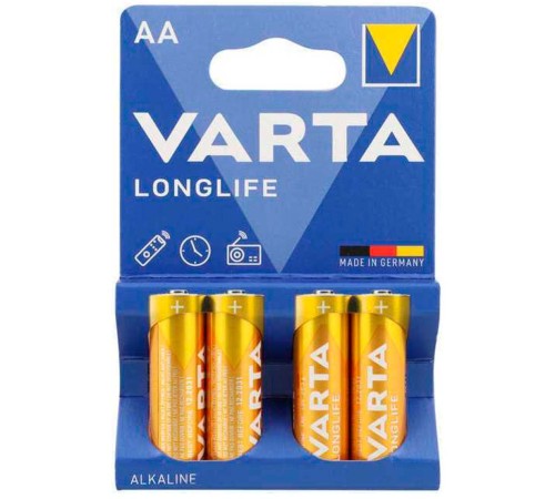 Батарея Varta Longlife LR6 Alkaline AA (4шт) блистер Батарея Varta Longlife LR6 Alkaline AA (4шт) блистер
