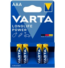 Батарея Varta Longlife power High Energy Alkaline LR03 AAA (4шт) блистер