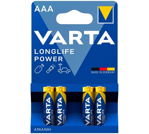 Батарея Varta Longlife power High Energy Alkaline LR03 AAA (4шт) блистер Батарея Varta Longlife power High Energy Alkaline LR03 AAA (4шт) блистер