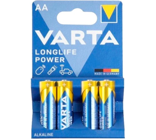 Батарея Varta Longlife power High Energy LR6 BL4 Alkaline AA (4шт) блистер Батарея Varta Longlife power High Energy LR6 BL4 Alkaline AA (4шт) блистер