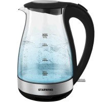 Чайник электрический Starwind SKP3039 1.7л. 2200Вт черный корпус: стекло/пластик