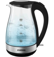 Чайник электрический Starwind SKP3039 1.7л. 2200Вт черный корпус: стекло/пластик