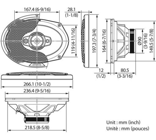 Колонки автомобильные Kenwood KFC-PS6986 600Вт 88дБ 4Ом 15x23см (6x9дюйм) (ком.:2кол.) коаксиальные четырехполосные Колонки автомобильные Kenwood KFC-PS6986 600Вт 88дБ 4Ом 15x23см (6x9дюйм) (ком.:2кол.) коаксиальные четырехполосные