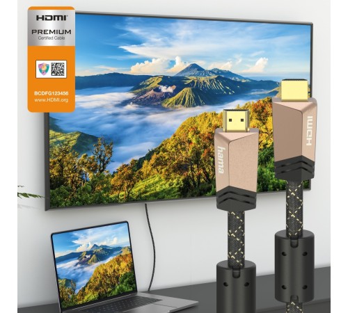 Кабель аудио-видео Hama Premium HDMI (m)/HDMI (m) 1.5м. феррит.кольца позолоч.конт. черный 5зв (00205025) Кабель аудио-видео Hama Premium HDMI (m)/HDMI (m) 1.5м. феррит.кольца позолоч.конт. черный 5зв (00205025)