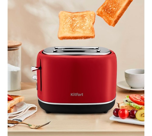Тостер Kitfort КТ-4004-1 815Вт красный/черный Тостер Kitfort КТ-4004-1 815Вт красный/черный