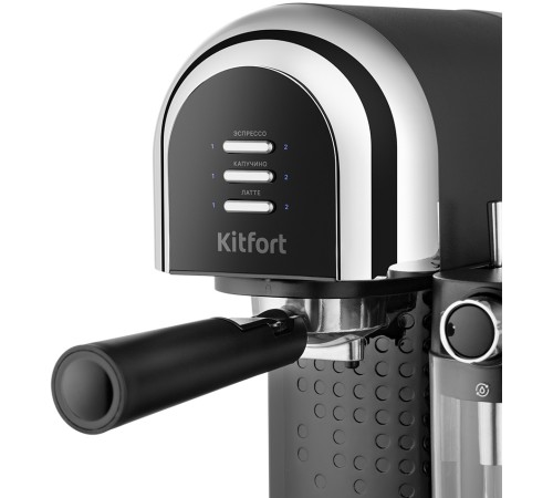 Кофеварка рожковая Kitfort КТ-7112 1470Вт черный/серебристый Кофеварка рожковая Kitfort КТ-7112 1470Вт черный/серебристый