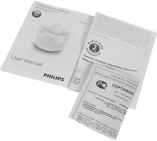 Соковыжималка цитрусовая Philips HR2738/00 25Вт рез.сок.:500мл. белый