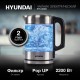 Чайник электрический Hyundai HYK-G6405 1.7л. 2200Вт черный/серебристый корпус: стекло/металл
