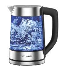 Чайник электрический Hyundai HYK-G7406 1.7л. 2200Вт черный/серебристый корпус: стекло/пластик