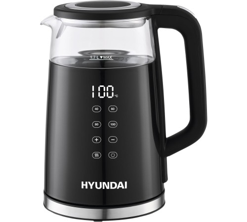 Чайник электрический Hyundai HYK-G6404 1.7л. 2200Вт черный/серебристый корпус: стекло/пластик Чайник электрический Hyundai HYK-G6404 1.7л. 2200Вт черный/серебристый корпус: стекло/пластик