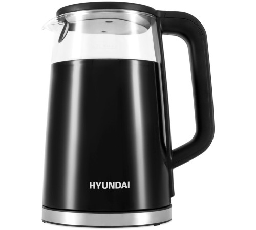 Чайник электрический Hyundai HYK-G6404 1.7л. 2200Вт черный/серебристый корпус: стекло/пластик Чайник электрический Hyundai HYK-G6404 1.7л. 2200Вт черный/серебристый корпус: стекло/пластик