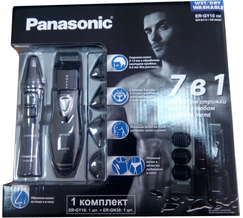 Триммер Panasonic ER-GY10CM черный 1Вт (насадок в компл:3шт) Триммер Panasonic ER-GY10CM черный 1Вт (насадок в компл:3шт)