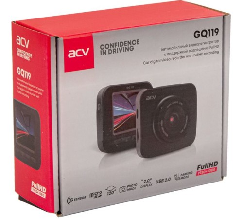 Видеорегистратор ACV GQ119 черный 1080x1920 1080p 120гр. GP2247 Видеорегистратор ACV GQ119 черный 1080x1920 1080p 120гр. GP2247