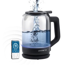 Чайник электрический Polaris PWK 1712CGLD WIFI IQ Home 1.5л. 2150Вт черный корпус: стекло/пластик (PWK 1712CGLD)