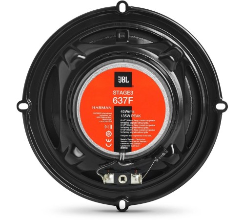 Колонки автомобильные JBL Stage3 637F (без решетки) 225Вт 92дБ 3Ом 16см (6.5дюйм) (ком.:2кол.) коаксиальные трехполосные