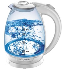 Чайник электрический Hyundai HYK-G2409 1.7л. 2200Вт белый/серебристый корпус: стекло/пластик