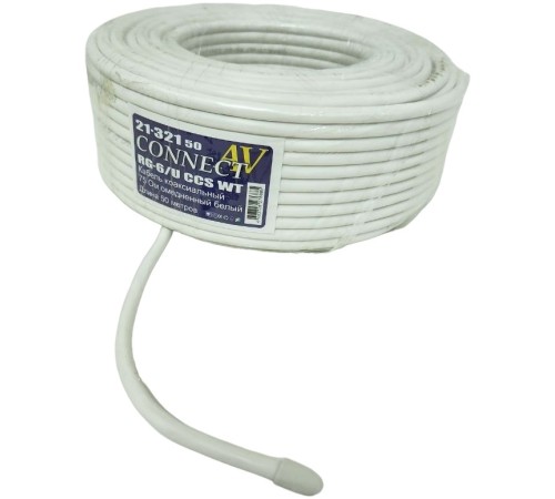Кабель Premier CONNECT-AV RG-6/U CCS WT 100м. белый (21-321 100) Кабель Premier CONNECT-AV RG-6/U CCS WT 100м. белый (21-321 100)