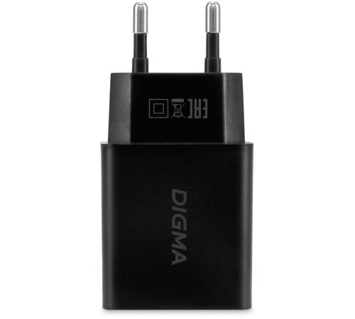 Сетевое зар./устр. Digma DGW2D 20W 3A+1A (PD+QC) USB-C/USB-A универсальное черный (DGW2D0F110BK) Сетевое зар./устр. Digma DGW2D 20W 3A+1A (PD+QC) USB-C/USB-A универсальное черный (DGW2D0F110BK)