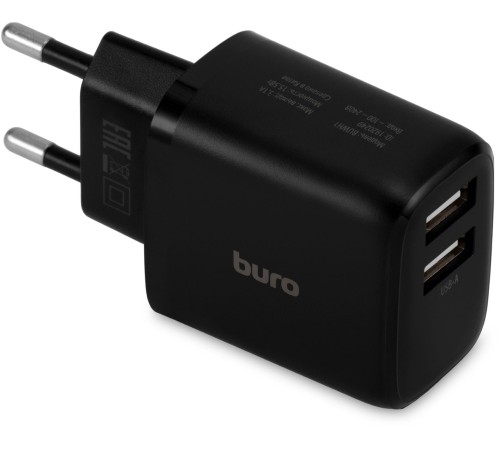 Сетевое зар./устр. Buro BUWH1 15.5W 3.1A 2xUSB универсальное черный (BUWH15S200BK) Сетевое зар./устр. Buro BUWH1 15.5W 3.1A 2xUSB универсальное черный (BUWH15S200BK)