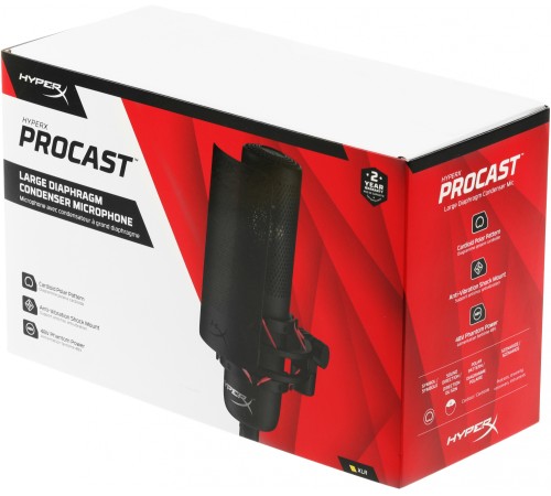 Микрофон проводной HyperX ProCast Microphone 3м черный Микрофон проводной HyperX ProCast Microphone 3м черный