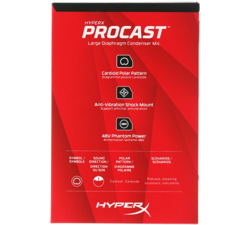 Микрофон проводной HyperX ProCast Microphone 3м черный Микрофон проводной HyperX ProCast Microphone 3м черный
