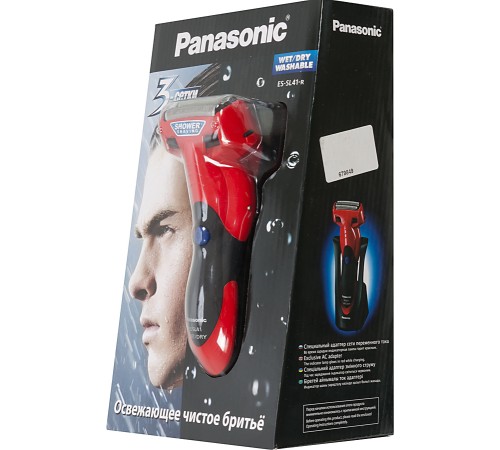 Бритва сетчатая Panasonic ES-SL41R520 реж.эл.:3 питан.:аккум. красный/черный