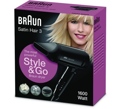 Фен Braun BRHD350E 1600Вт черный Фен Braun BRHD350E 1600Вт черный
