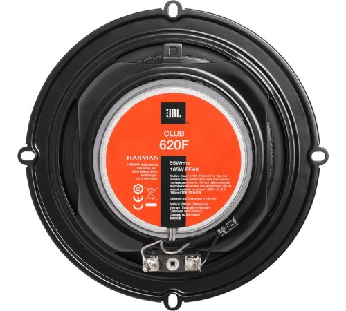 Колонки автомобильные JBL Club 620F (без решетки) 165Вт 92дБ 3Ом 16см (6.5дюйм) (ком.:2кол.) коаксиальные двухполосные