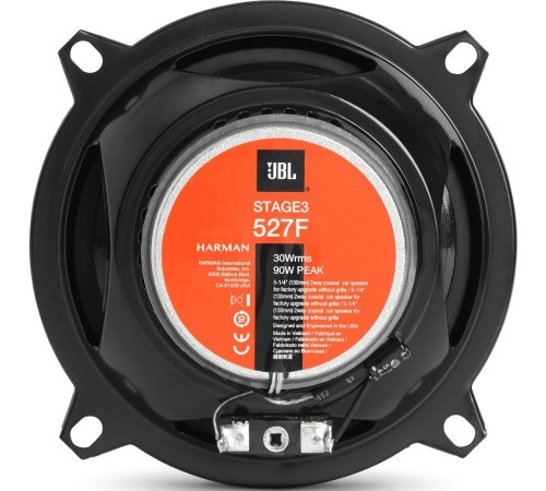 Колонки автомобильные JBL Stage3 527F (без решетки) 200Вт 91дБ 3Ом 13см (5дюйм) (ком.:2кол.) коаксиальные двухполосные
