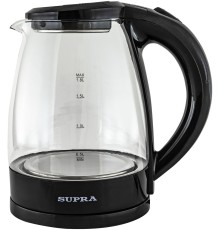 Чайник электрический Supra KES-1853G 1.8л. 1500Вт черный/прозрачный корпус: стекло/пластик