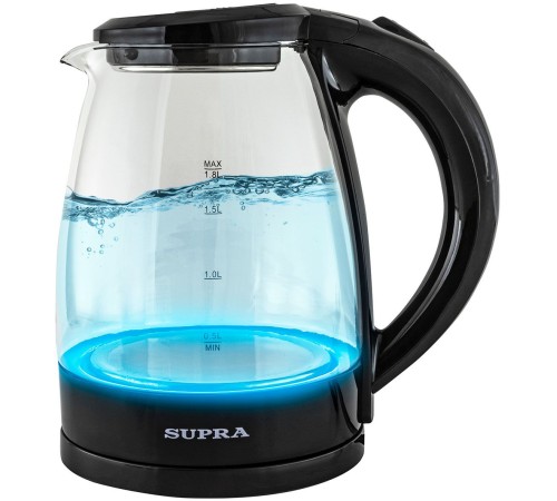 Чайник электрический Supra KES-1853G 1.8л. 1500Вт черный/прозрачный корпус: стекло/пластик Чайник электрический Supra KES-1853G 1.8л. 1500Вт черный/прозрачный корпус: стекло/пластик
