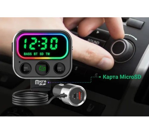 Автомобильный FM-модулятор Navitel BHF06 PRO черный MicroSD BT USB Автомобильный FM-модулятор Navitel BHF06 PRO черный MicroSD BT USB