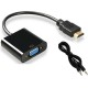Переходник аудио-видео Premier 5-983 HDMI (m)/VGA (f)/Jack 3.5 (f) 0.15м. черный