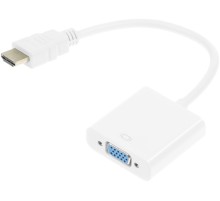 Переходник аудио-видео Premier 5-983 HDMI (m)/VGA (f)/Jack 3.5 (f) 0.15м. белый
