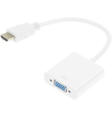 Переходник аудио-видео Premier 5-983 HDMI (m)/VGA (f)/Jack 3.5 (f) 0.15м. белый