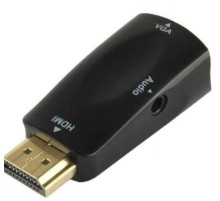 Переходник аудио-видео Premier 5-983AC HDMI (m)/VGA (f)/Jack 3.5 (f) черный
