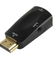 Переходник аудио-видео Premier 5-983AC HDMI (m)/VGA (f)/Jack 3.5 (f) черный
