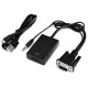 Переходник аудио-видео Premier 5-982-0.15 VGA (m)/HDMI (f)/Jack 3.5 (f) 0.20м. черный