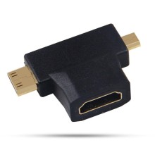 Переходник аудио-видео Premier 5-895-6 Micro HDMI (m)/HDMI (f)/Mini HDMI (m) черный