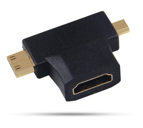 Переходник аудио-видео Premier 5-895-6 Micro HDMI (m)/HDMI (f)/Mini HDMI (m) черный