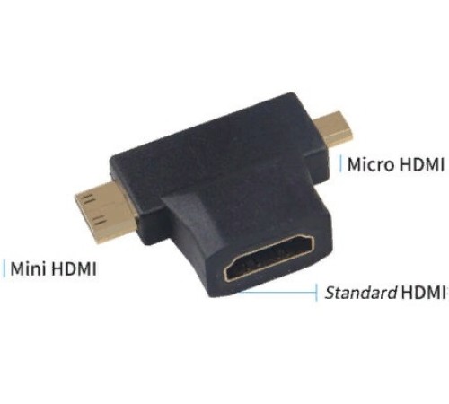 Переходник аудио-видео Premier 5-895-6 Micro HDMI (m)/HDMI (f)/Mini HDMI (m) черный