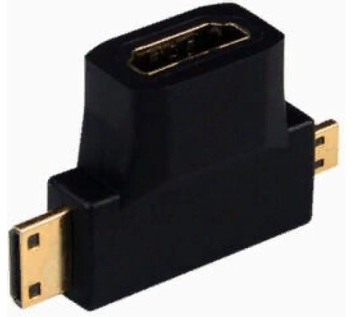 Переходник аудио-видео Premier 5-895-6 Micro HDMI (m)/HDMI (f)/Mini HDMI (m) черный