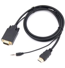 Кабель-переходник аудио-видео Premier 5-983AU HDMI (m)/VGA (m) 1.8м. черный (5-983AU 1.8)