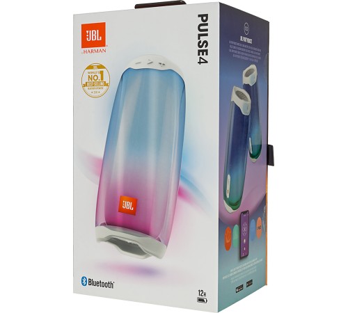 Колонка порт. JBL Pulse 4 белый 20W 1.0 BT 10м (JBLPULSE4WHTAM)