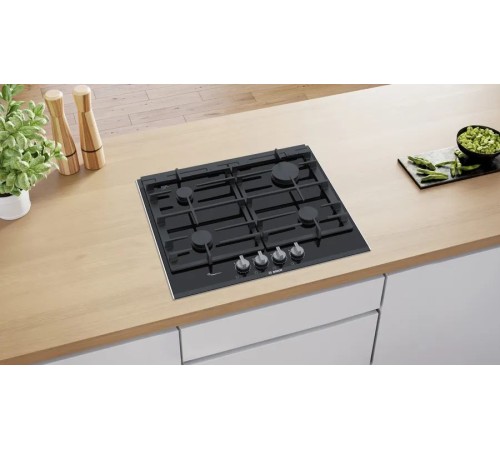 Газовая варочная поверхность Bosch PRP6A6D70R черный Газовая варочная поверхность Bosch PRP6A6D70R черный