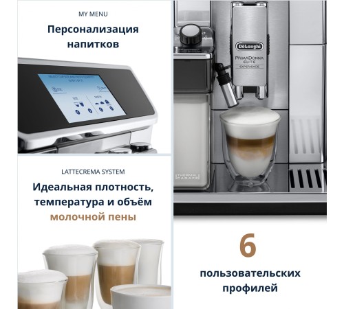 Кофемашина Delonghi PrimaDonna Elite Experience ECAM650.85.MS 1450Вт серебристый/черный Кофемашина Delonghi PrimaDonna Elite Experience ECAM650.85.MS 1450Вт серебристый/черный