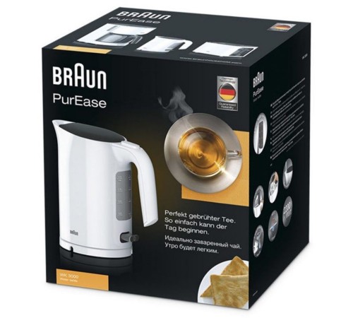 Чайник электрический Braun WK3000WH 1л. 2200Вт белый корпус: пластик Чайник электрический Braun WK3000WH 1л. 2200Вт белый корпус: пластик