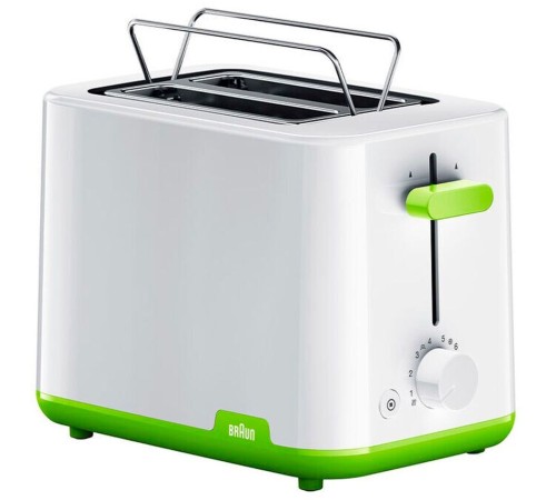 Тостер Braun HT1010GR 900Вт белый/зеленый Тостер Braun HT1010GR 900Вт белый/зеленый