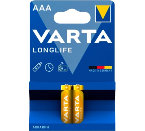 Батарея Varta Longlife Alkaline LR03 AAA (2шт) блистер Батарея Varta Longlife Alkaline LR03 AAA (2шт) блистер